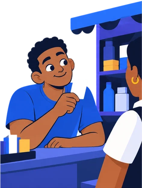 En la banca del barrio, un joven sonríe con su ticket en la mano.